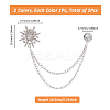 2Pcs 2 Colors Zinc Alloy Hanging Chain Brooches AJEW-FH0004-96-2