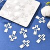 Hammered Cross Alloy Pendants PALLOY-D071-MS-5