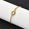 304 Stainless Steel Sun Link Bracelets BJEW-D308-01G-3