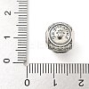 Brass Clear Cubic Zirconia European Beads FIND-M049-01AS-02-3