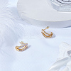 1 Pair Brass Micro Pave Clear Cubic Zirconia Enamel Stud Earrings for Women EJEW-LP0004-70-3