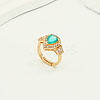 Adjustable Brass Micro Pave Cubic Zirconia Cuff Open Rings for Women SB7370-2-2