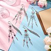 Alloy Sun & Woven Net/Web with Feather Charms Bookmarks AJEW-JK00368-2