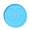 DIY Mother's Day Theme Flat Round Pendant Silicone Molds LS-SIMO-H010-02B-2