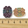 Brass Micro Pave Colorful Cubic Zirconia Multi-Strand Links KK-G493-32MC-3