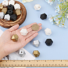 CHGCRAFT 48Pcs 4 Styles Spray Painted Natural Wooden Beads WOOD-CA0001-74-3