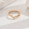 Shiny Brass LOVE Ring with Cubic Zirconia for Women Casual Holiday OT5986-1-1