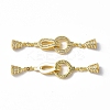 Brass Crystal Rhinestone Fold Over Clasps KK-P223-26G-1
