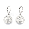 Brass Lion Dangle Leverback Earrings for Women EJEW-N012-103P-2