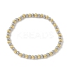 Brass Round Beaded Stretch Bracelets for Men Women BJEW-B148-05B-GP-4