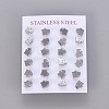 304 Stainless Steel Kitten Stud Earrings X-EJEW-F227-08P-3