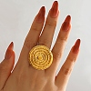 304 Stainless Steel Cuff Open Rings for Women RJEW-I113-03G-2
