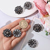 6Pcs Alloy Glass Buttons BUTT-CA0001-24-3