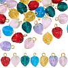 42Pcs 7 Styles Glass Pendants PALLOY-AR00019-1