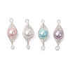 Copper Wire Wrapped Shell Pearl Connector Charms PALLOY-JF03114-2