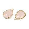Natural Rose Quartz Faceted Pendants G-K347-12G-08-2