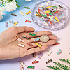 64Pcs 8 Colors Alloy Enamel Pendants ENAM-PJ0001-14-7