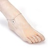 Brass Real Platinum Plated Cable Chains Charms Anklets AJEW-AN00231-02-5