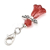 8Pcs Alloy & Glass Angel Pendant Decoratons HJEW-JM04207-02-6