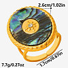 304 Stainless Steel with Natural Shell Cuff Open Rings for Women QD6142-3-2