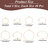 160Pcs 4 Style Brass Wine Glass Charm Rings KK-SP0001-33G-2