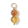 Natural Amber Round Pendants PALLOY-JF04990-3