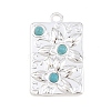 304 Stainless Steel with Synthetic Turquoise Pendants STAS-H253-01B-S-1