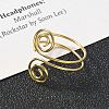 304 Stainless Steel Round Wrap Open Cuff Rings for Women Men LS-RJEW-Z071-02B-G-2