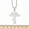 Russian Orthodox Cross 201 Stainless Steel Pendant Box Chain Necklaces NJEW-C104-01A-P-3