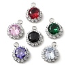 Brass with K9 Glass & Rhinestone Pendants KK-C024-63P-1
