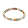 Natural Mixed Stone Round Beaded Stretch Bracelets BJEW-JB09917-04-1