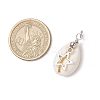Natural Cowrie Shell & Alloy Pendants PALLOY-JF03937-2