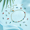 24Pcs 12 Colors Brass Pave Faceted Glass Connector Charms KK-UN0005-53-2
