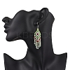Natural Green Aventurine Rhombus Dangle Earrings EJEW-MZ00567-04-3