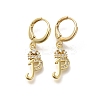 Brass Clear Cubic Zirconia Hoop Earrings EJEW-M045-01P-1