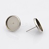 Tarnish Resistant 304 Stainless Steel Flat Round Stud Earring Settings STAS-N019-21-12mm-1