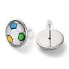 Sport Balls Glass & 304 Stainless Steel Stud Earrings for Women LS-EJEW-H005-01P-02-2