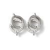 Brass Micro Pave Clear Cubic Zirconia Fold Over Clasps KK-D324-04P-1