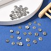 400Pcs 7 Style Tibetan Style Alloy Bead Caps TIBE-YW0001-80-5