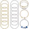 20Pcs 2 Colors Stainless Steel Twisted Ring Open Cuff Bangles BJEW-SC0001-33-1
