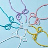 Bowknot 304 Stainless Steel Necklaces NJEW-JN04670-2