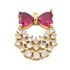 Brass Micro Pave Cubic Zirconia Pendants KK-L228-26G-1