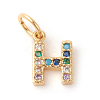 Brass Micro Pave Colorful Cubic Zirconia Charms ZIRC-F092-01-H-1