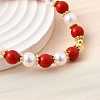 ABS Imitation Pearl Round Beads Stretch Bracelets for Women BJEW-D317-10B-G-3