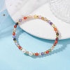 Cubic Zirconia & Shell Pearl Round Beaded Stretch Bracelets for Women BJEW-JB13280-3