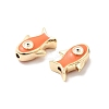 Brass Enamel Beads KK-A277-01G-02-2