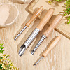 4Pcs 4 Styles Wood & Stainless Steel Double Heads Modeling Clay Sculpting Tools Set DIY-WH0308-691-4