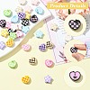 36Pcs 18 Styles Hounds Tooth Pattern Paint Alloy Beads FIND-CJ0003-27-3