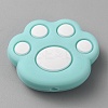 Cat Paw Print Food Grade Eco-Friendly Silicone Focal Beads SIL-WH0012-040F-1