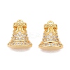 Christmas Theme Brass Pave Clear Cubic Zirconia Pendants KK-T073-04G-1